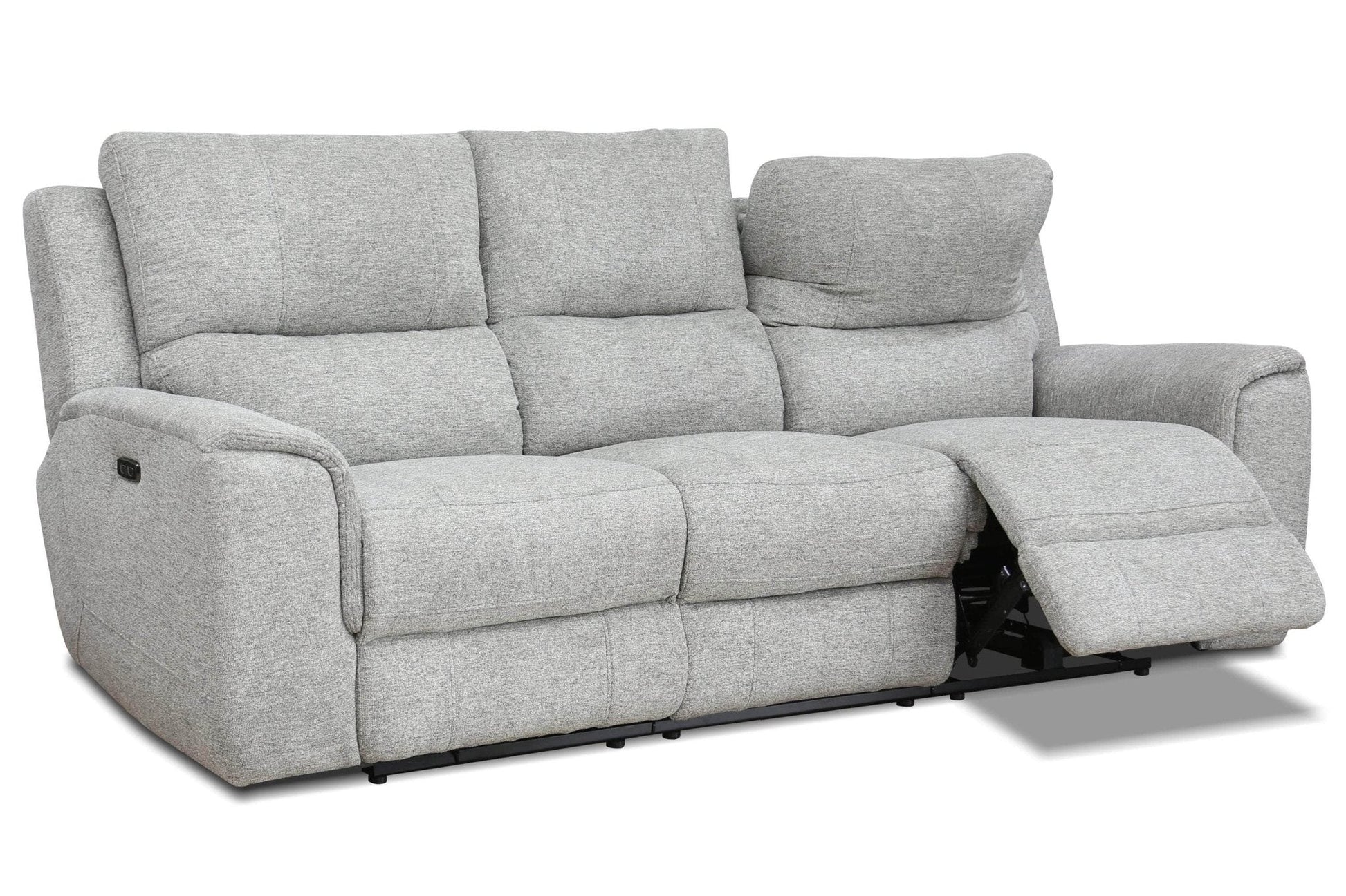 Sentinel 87.8" Power Reclining Sofa with Power Headrest in Tweed Ash Fabric - Velora Luxury Fashion