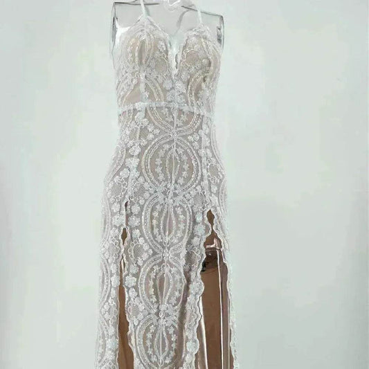 Charming Fashion Suspender Sleeveless Split Summer Women Dress - Velora