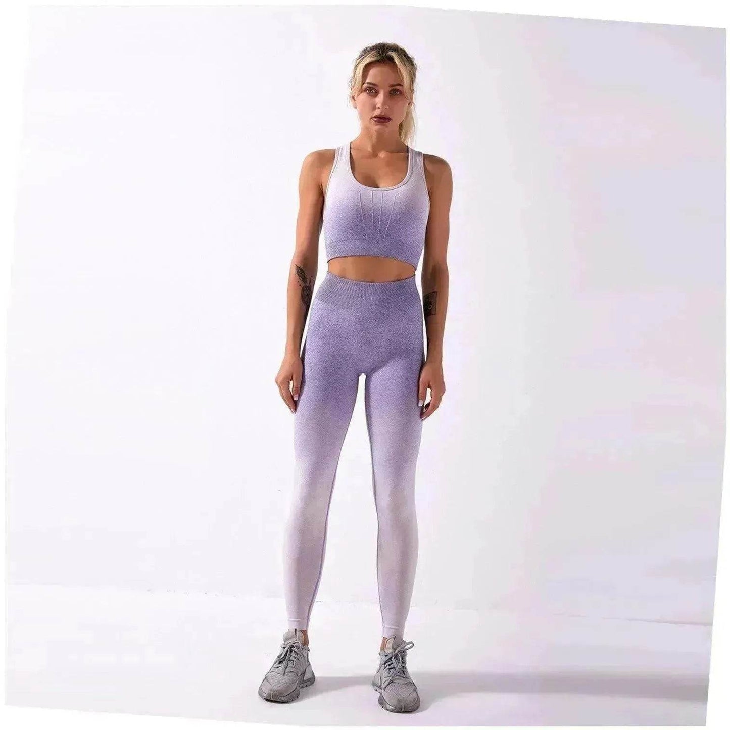 Shark knitting sports bra pants tie-dye Yoga Fitness Gym Exercise Wear - Velora