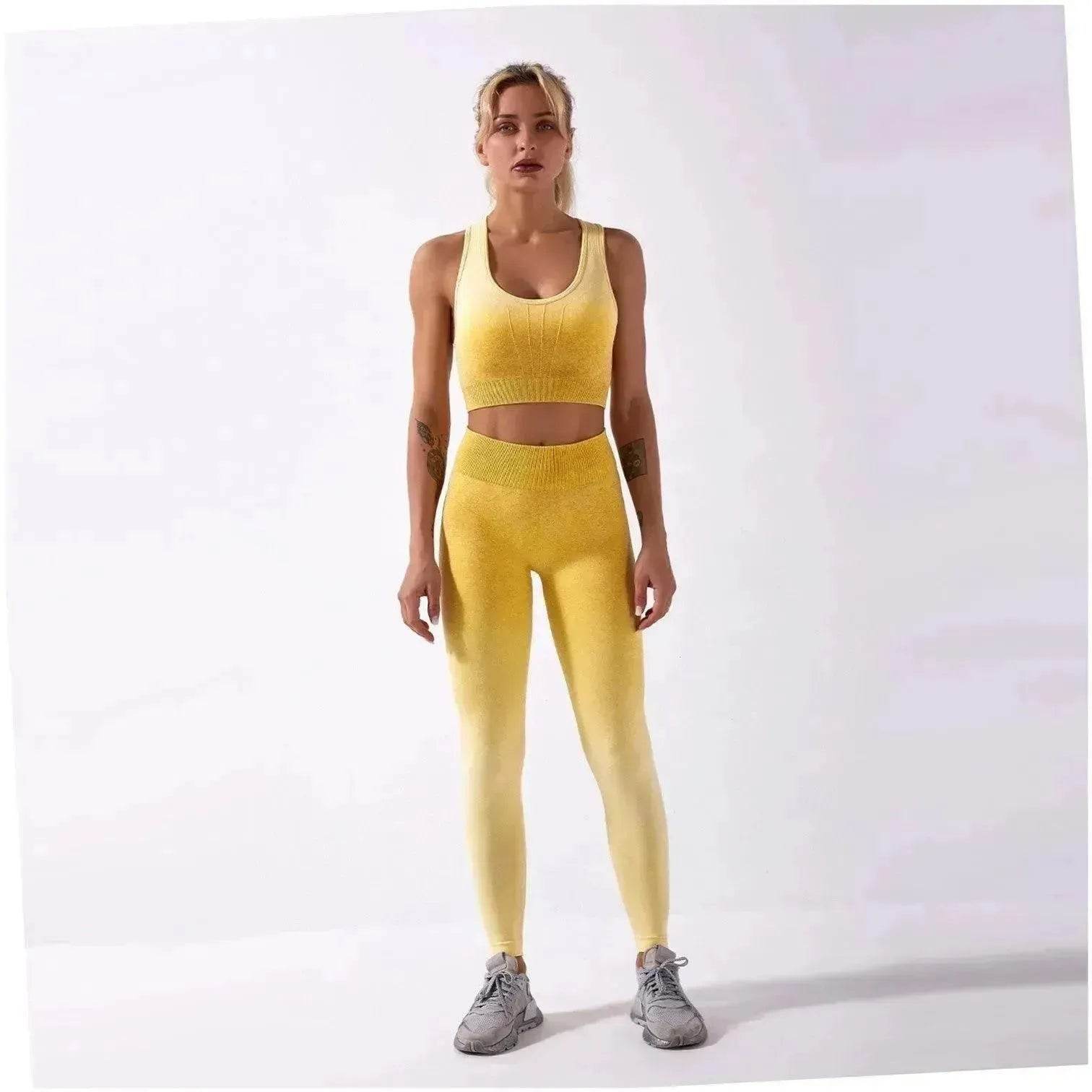 Shark knitting sports bra pants tie-dye Yoga Fitness Gym Exercise Wear - Velora