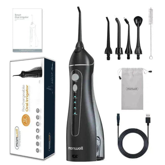 Smart Electric Portable Cordless Dental Water Flosser for Teeth Cleaning - Rechargeable and IPX7 Waterproof Travel Dental Oral Irrigator - Velora