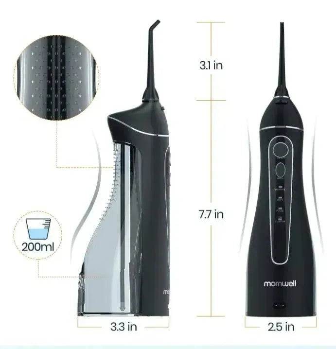 Smart Electric Portable Cordless Dental Water Flosser for Teeth Cleaning - Rechargeable and IPX7 Waterproof Travel Dental Oral Irrigator - Velora