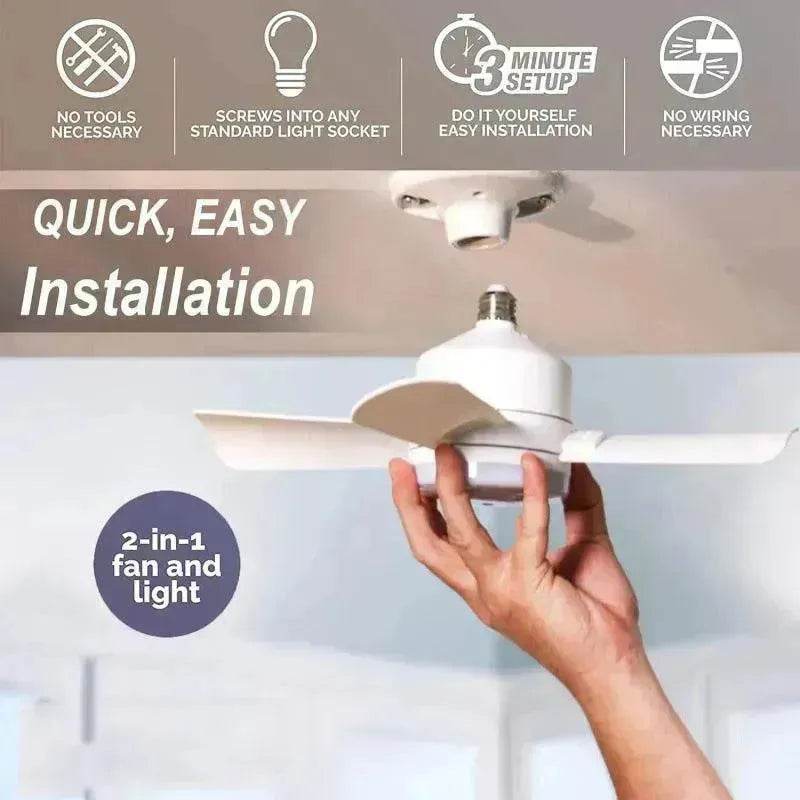 Smart Socket Light Fan With Remote Adjustable Screw Mouth Intelligent Remote Control Integrated LED Fan Light - Velora