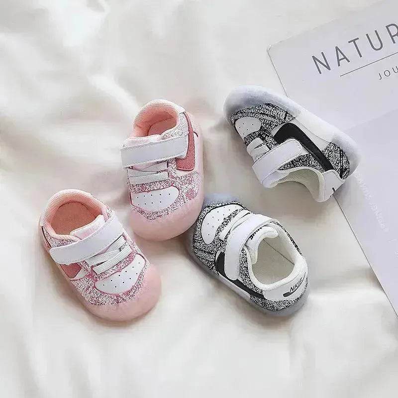 Solid Color Boys And Girls Toddler Soft Bottom Kids White Shoes - Velora