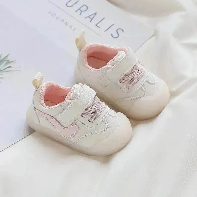 Solid Color Boys And Girls Toddler Soft Bottom Kids White Shoes - Velora