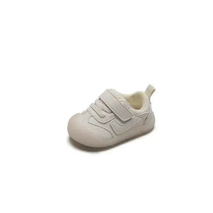 Solid Color Boys And Girls Toddler Soft Bottom Kids White Shoes - Velora
