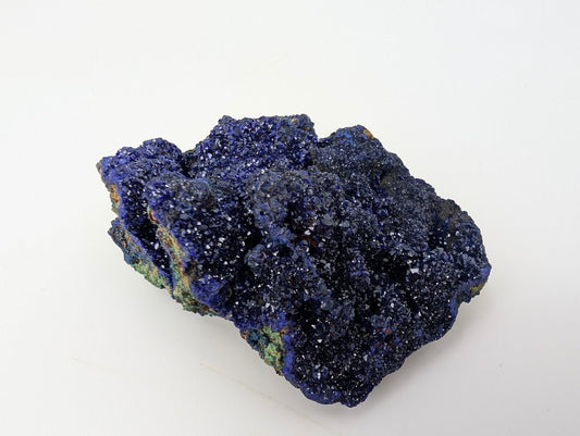 Sparkling Azurite Crystal Cluster with Malachite - 4 x 3.5 x 1.75in., 177 Grams