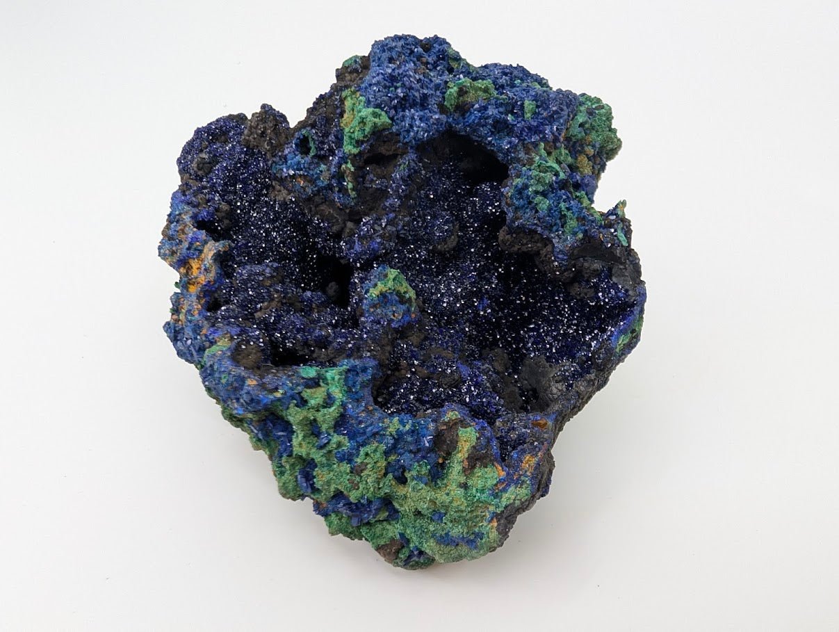 Sparkling Azurite Vug with Malachite Accents - 4 x 4in., Anhui Province
