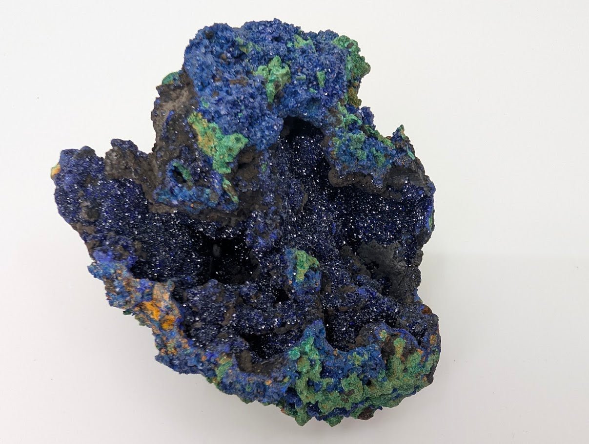 Sparkling Azurite Vug with Malachite Accents - 4 x 4in., Anhui Province