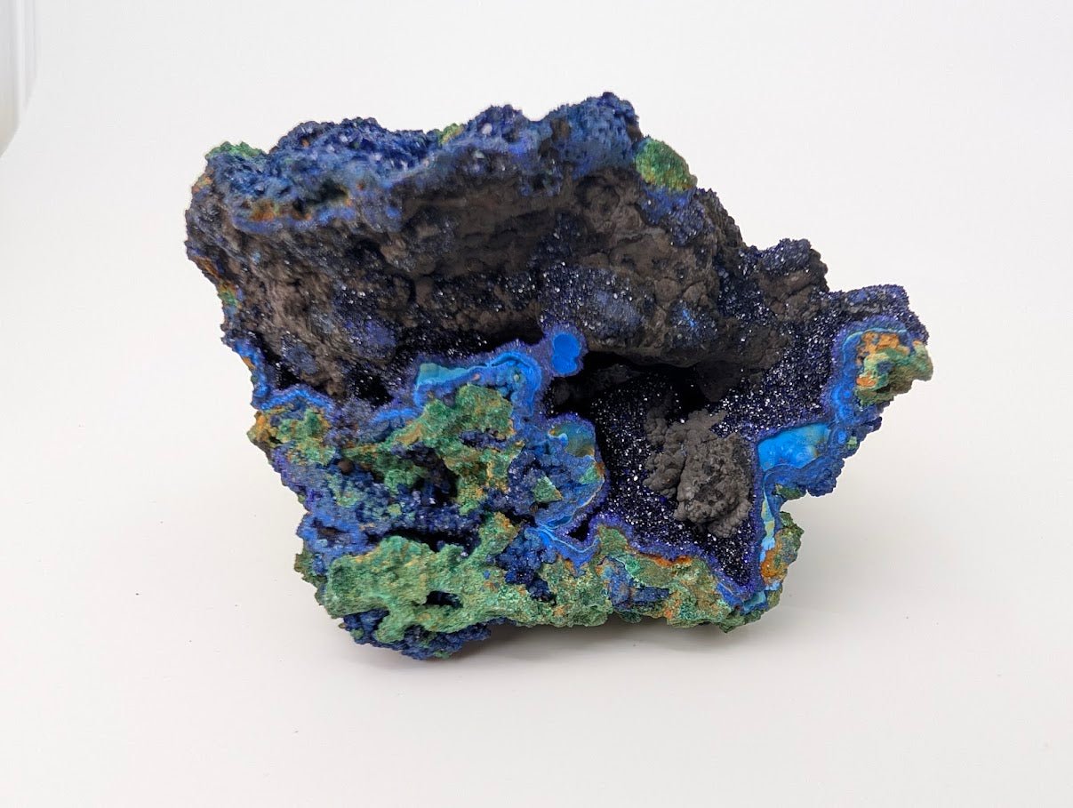 Sparkling Azurite Vug with Malachite Accents - 4 x 4in., Anhui Province