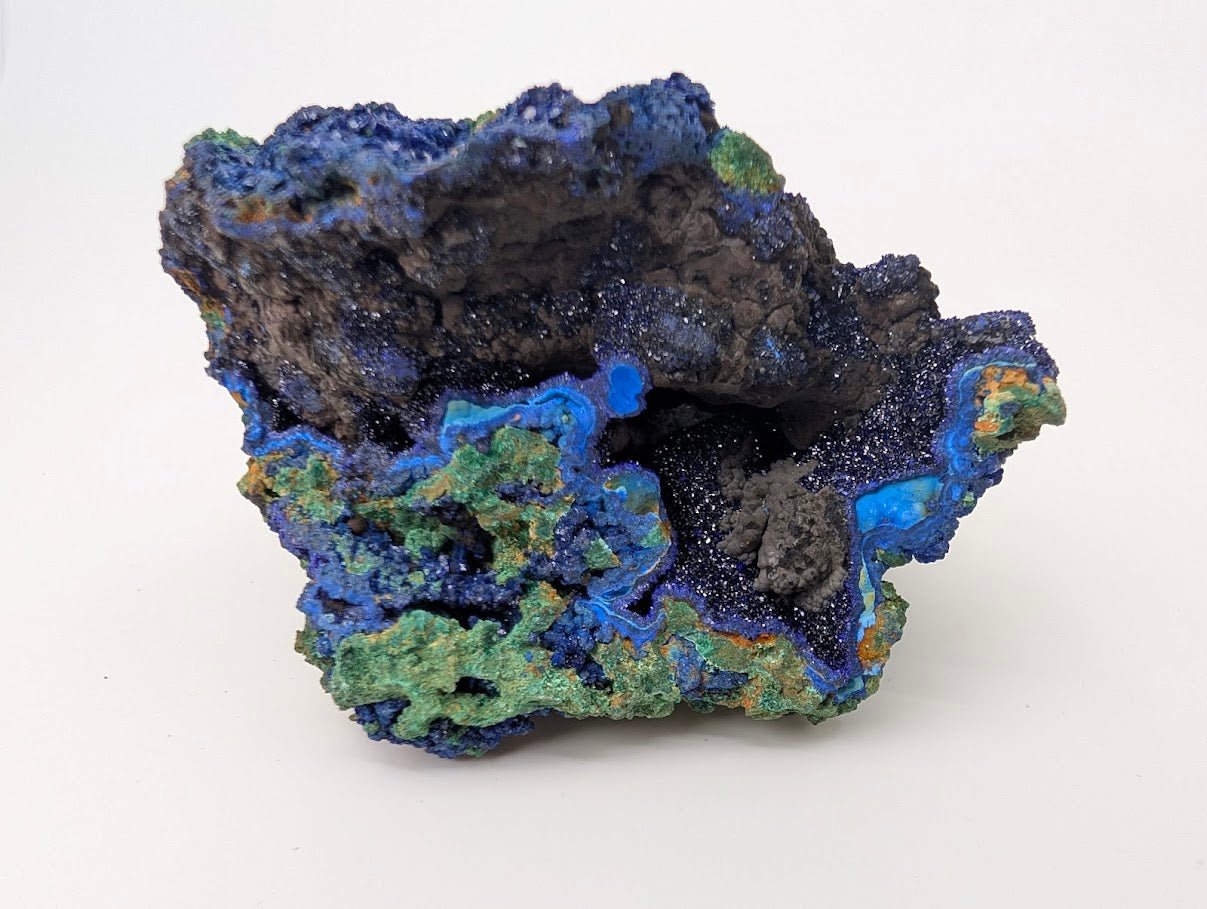 Sparkling Azurite Vug with Malachite Accents - 4 x 4in., Anhui Province