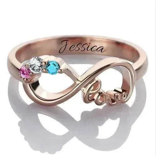 Sterling Silver Infinity Ring Jewelry Personalized Name Custom Ring - Velora