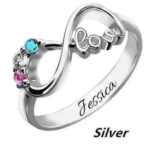 Sterling Silver Infinity Ring Jewelry Personalized Name Custom Ring - Velora