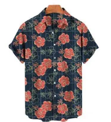 Summer Men's Hawaiian 3D Digital Printing Shirt Short Sleeve - Velora