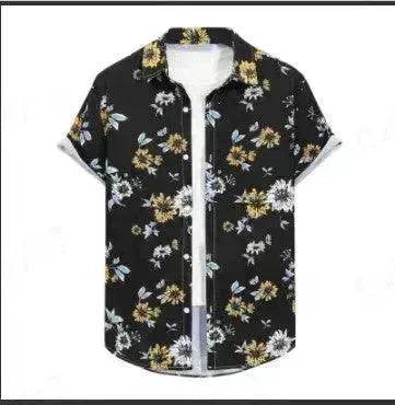 Summer Men's Hawaiian 3D Digital Printing Shirt Short Sleeve - Velora