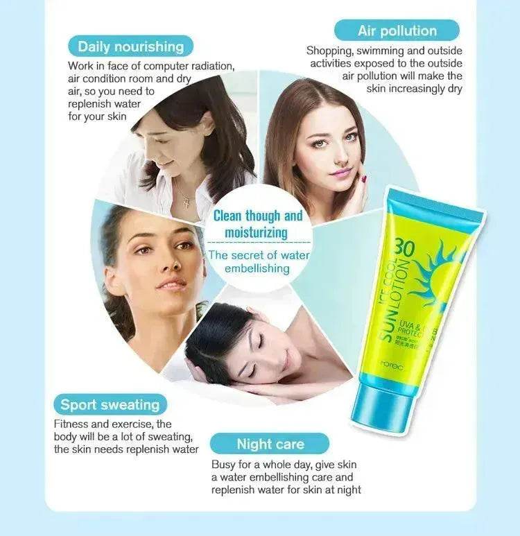 Sunscreen Cream Protetor Facial Cream Sunscreen Clear Moisturizing Lotion - Velora