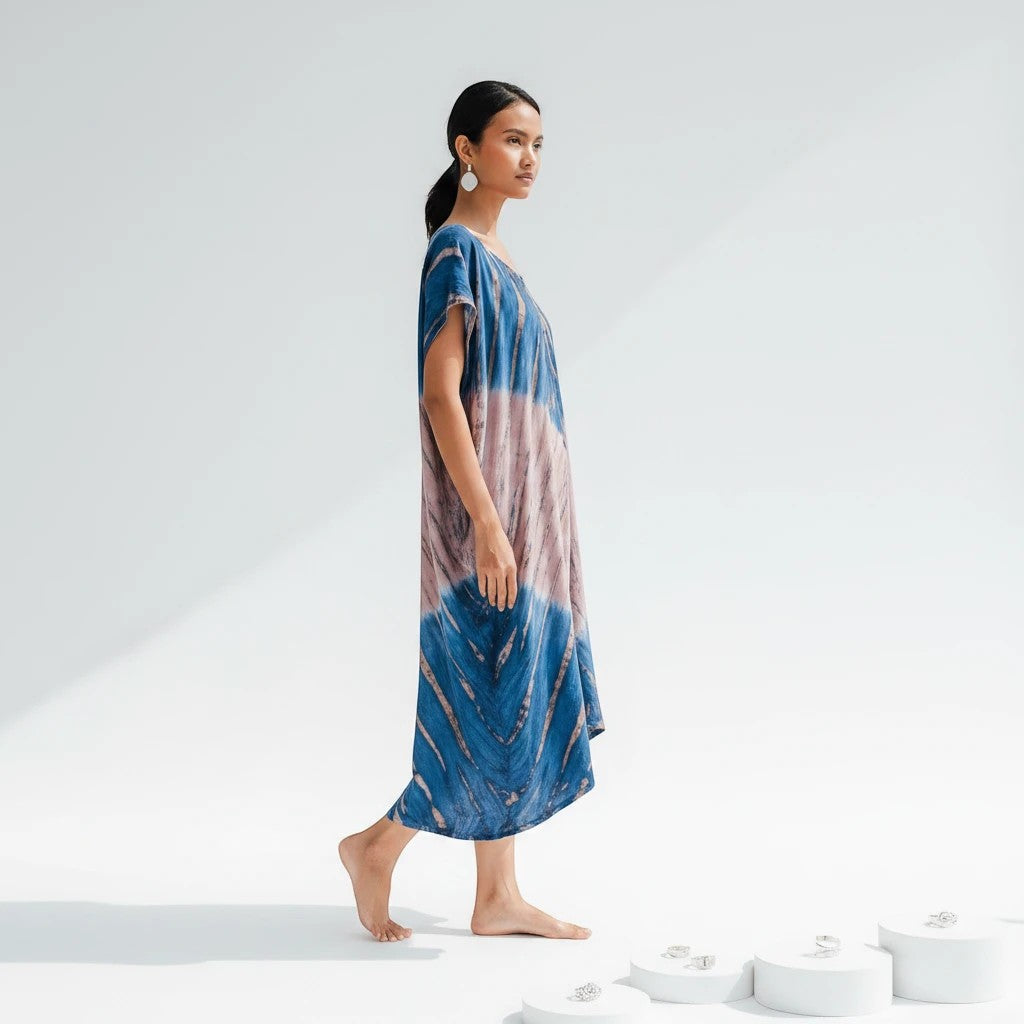 Tie Dye Kaftan Beach Dress