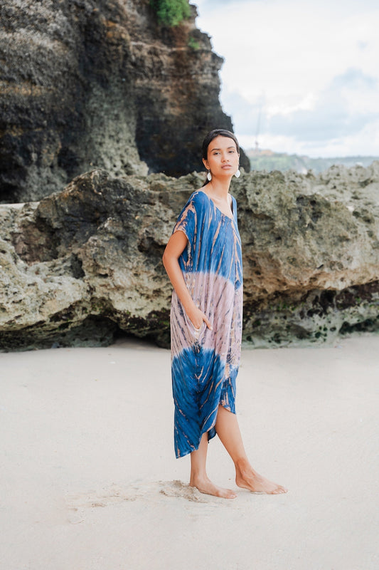 Tie Dye Kaftan Beach Dress