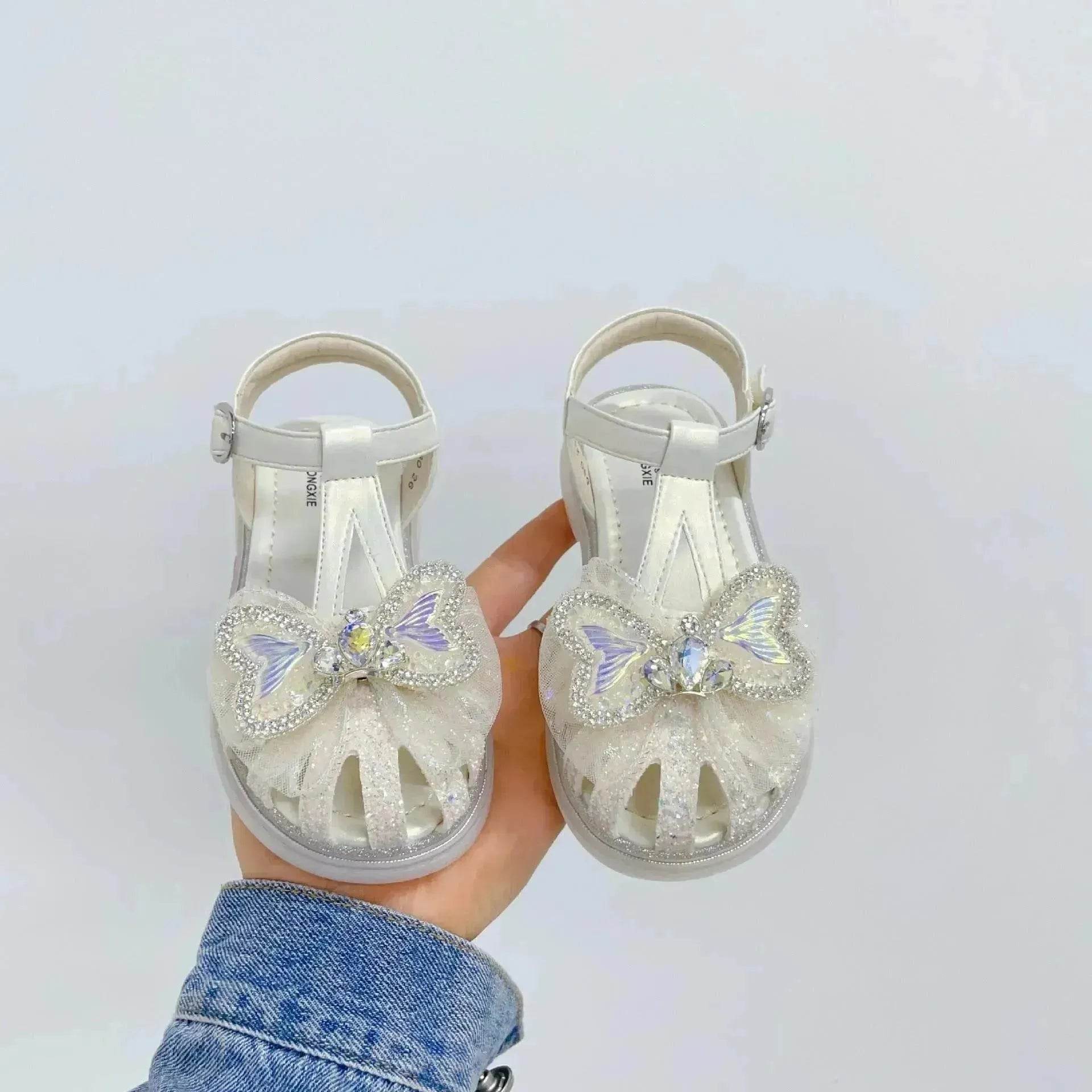 Sweet Western Style Mermaid Tail Bowknot Baby Hollow Out Bird's Nest Sandal - Velora