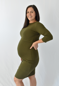 Taryn 3/4 Sleeve Maternity and Nursing Dress - Velora Luxury Fashion
