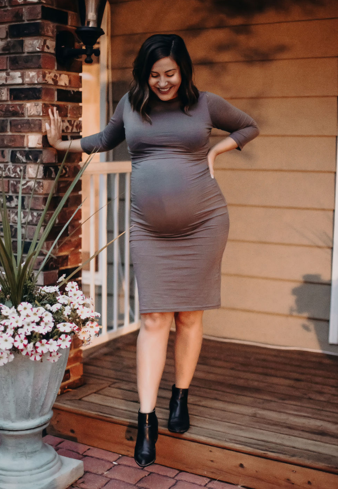 Taryn 3/4 Sleeve Maternity and Nursing Dress - Velora Luxury Fashion