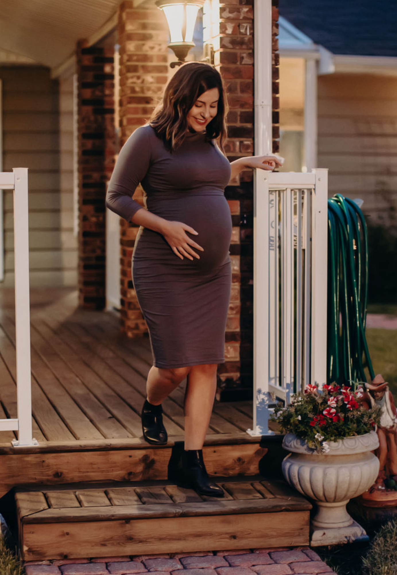 Taryn 3/4 Sleeve Maternity and Nursing Dress - Velora Luxury Fashion