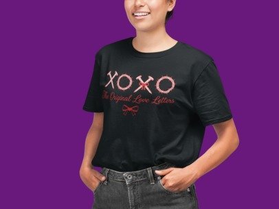 Original Love Letters XOXO Valentine's Day Shirt – Funny Graphic Tee for Women | Blingdazzel