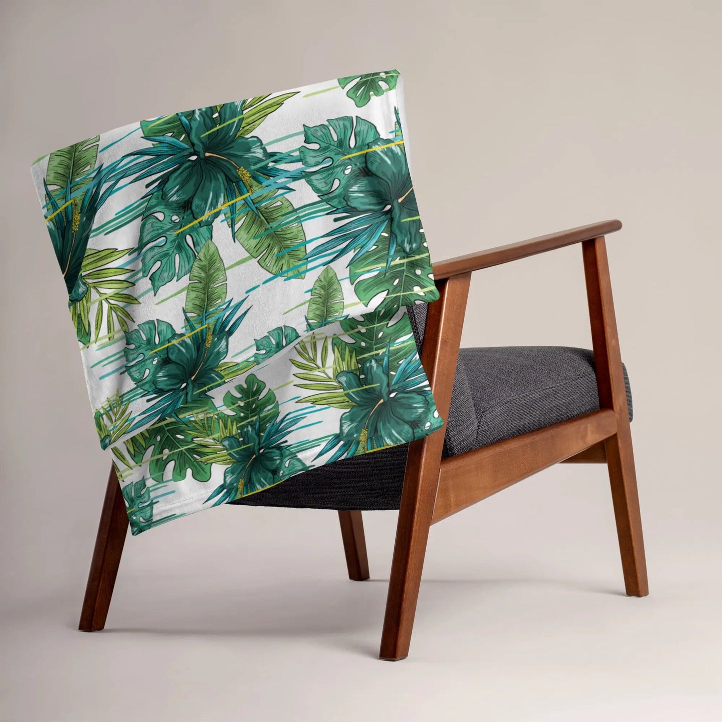 Throw Blanket - Green Floral