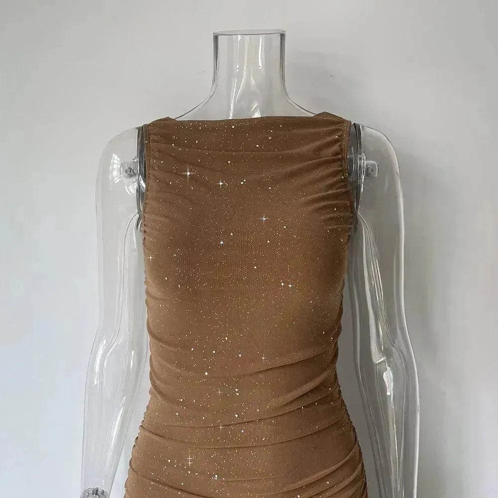 Tight Side Slit Pleated Party Party Dress Women - Velora
