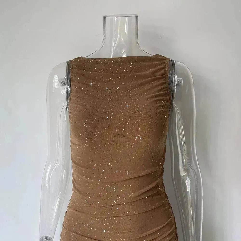Tight Side Slit Pleated Party Party Dress Women - Velora