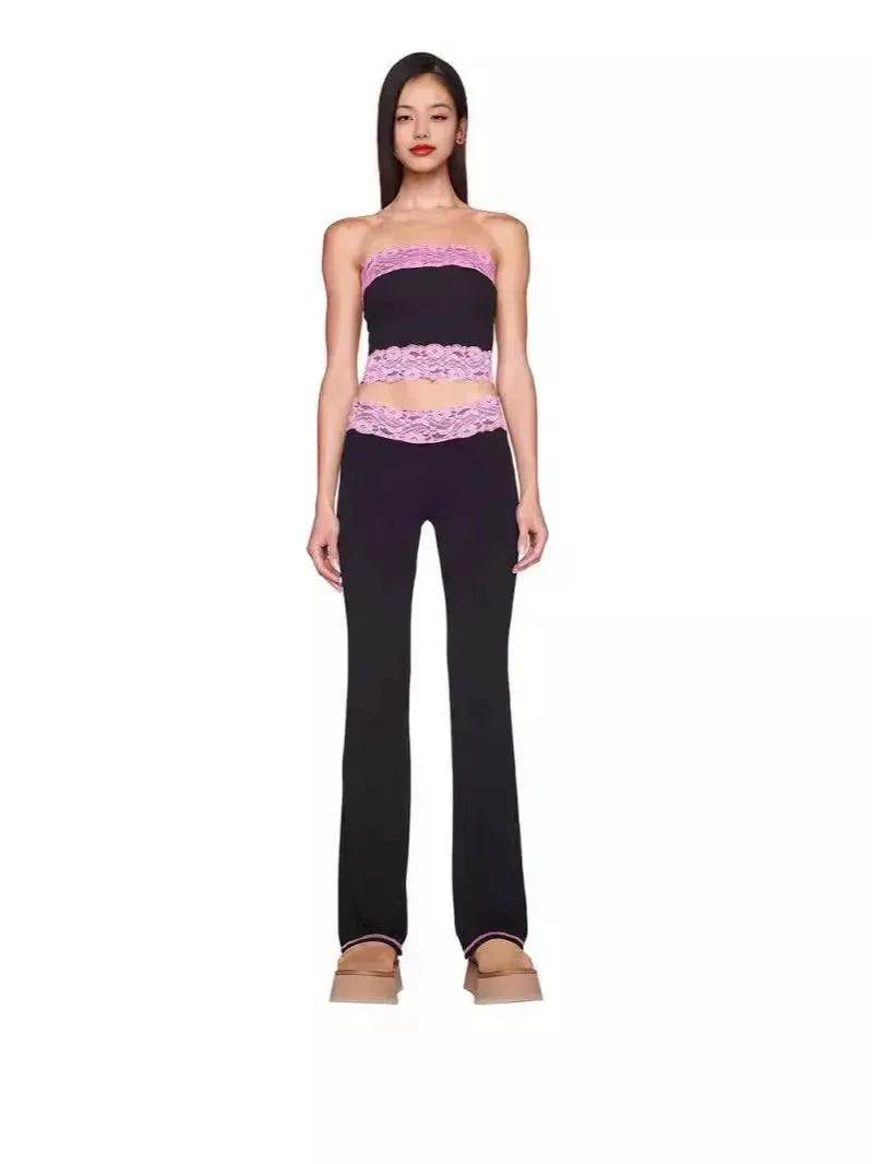 Top Bootleg Pants Suit Two-piece Set - Velora