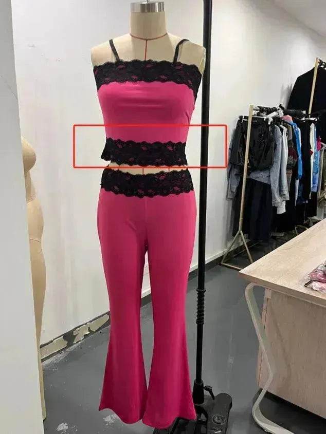 Top Bootleg Pants Suit Two-piece Set - Velora