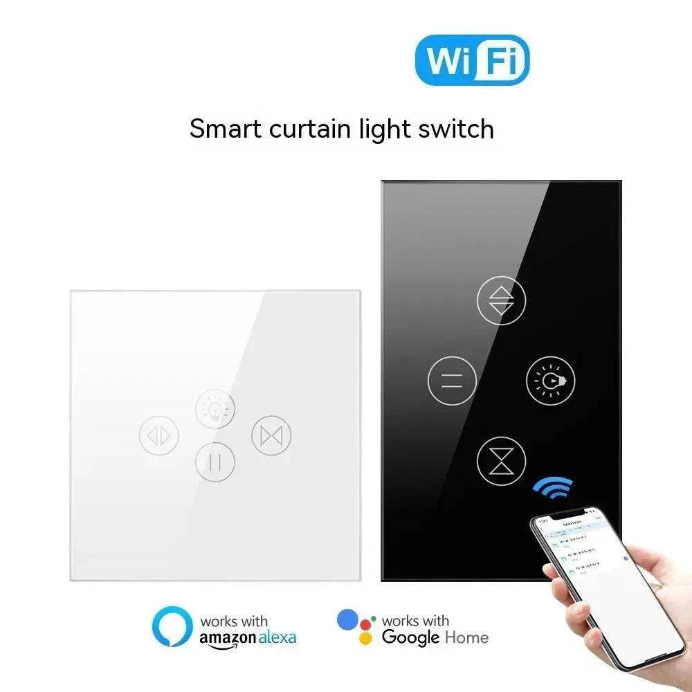 Tuya Smart WiFi Roller Shutter Curtain Light Wall Switch Voice Control Work With Alexa - Velora