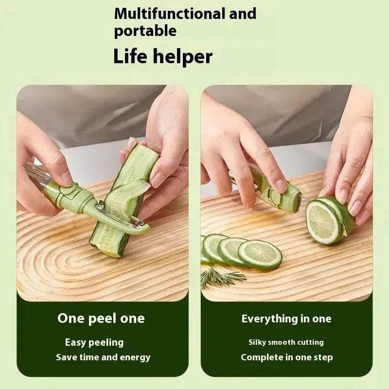 Two-in-one Portable Home Folding Double Head Fruit Knife Peeler - Velora
