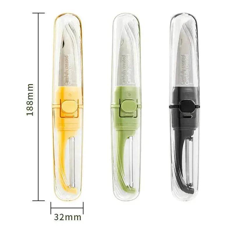 Two-in-one Portable Home Folding Double Head Fruit Knife Peeler - Velora