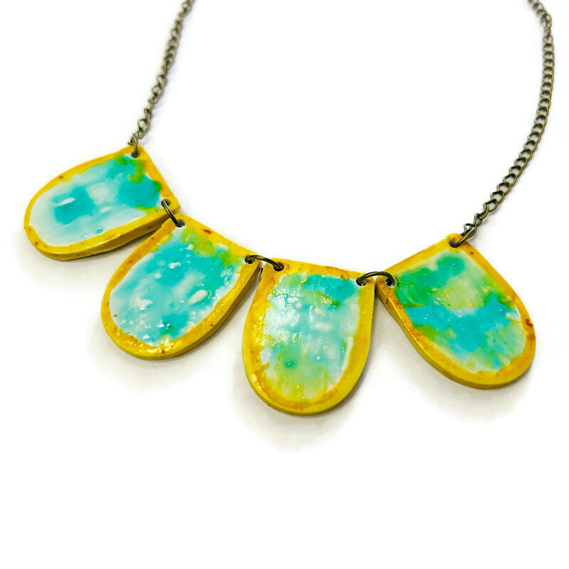 Two Tone Necklace & Earring Set Handmade - Velora Luxury Fashion
