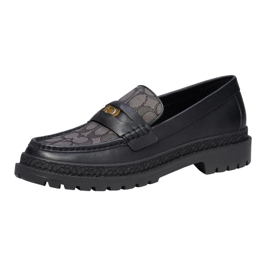 COACH Mens Casual Cooper Loafer With Signature Jacquard And Signature Coin Color Black Size 7