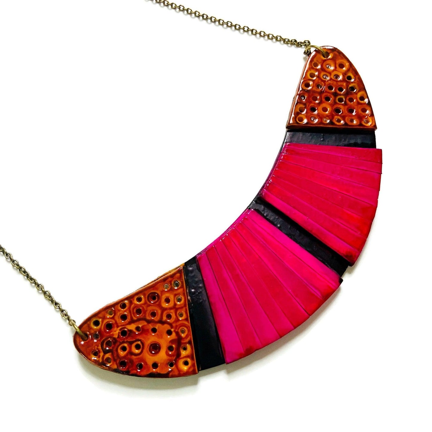 Unique Statement Jewelry Set in Pink Yellow & Black - Velora Luxury Fashion
