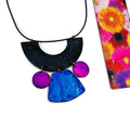 Unique Statement Necklace Handmade & Painted Blue Black Purple - Velora Luxury Fashion