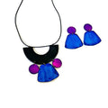 Unique Statement Necklace Handmade & Painted Blue Black Purple - Velora Luxury Fashion