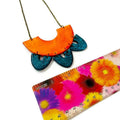 Unique Statement Necklace in Orange & Teal - Velora Luxury Fashion