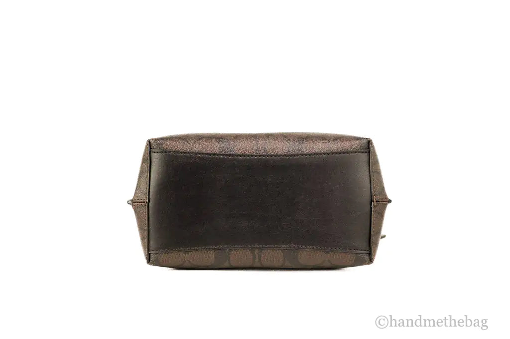 Coach (CA582) Mollie 22 Small Brown Black Coated Canvas Bucket Crossbody Handbag