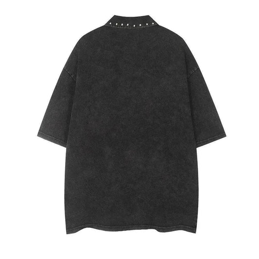 Washed And Worn Polo Shirt Men's Summer - Velora
