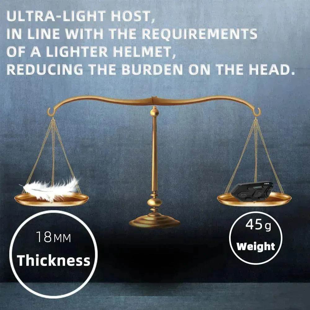 WAYXIN R6s Double Pack Intercom Motorcycle Bluetooth Headsets 1200 m up to 6 Riders with DSP & CVC Noise Reduction Waterproof Hands-Free Function Intercom Communication System - Velora