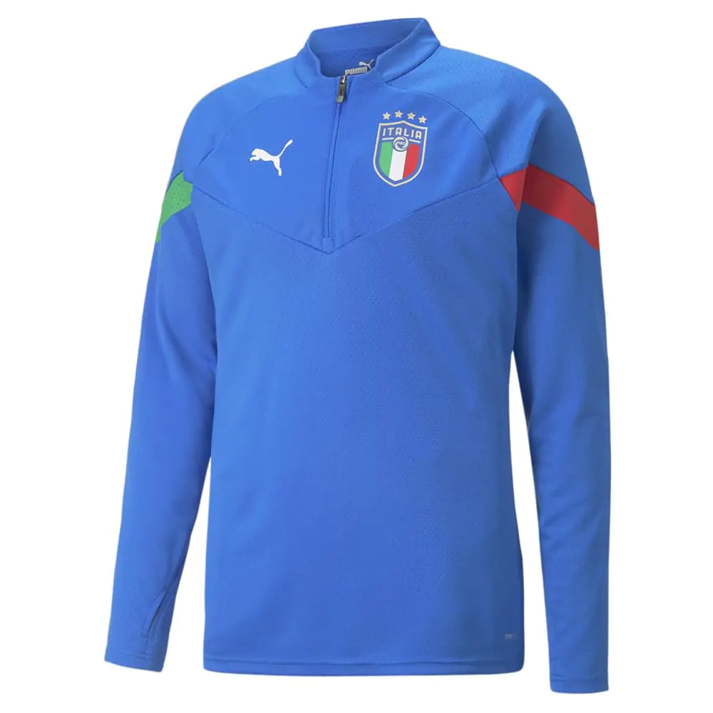 PUMA Mens Standard FIGC Player Training 1/4 Zip Top Ultra Blue White X-Large