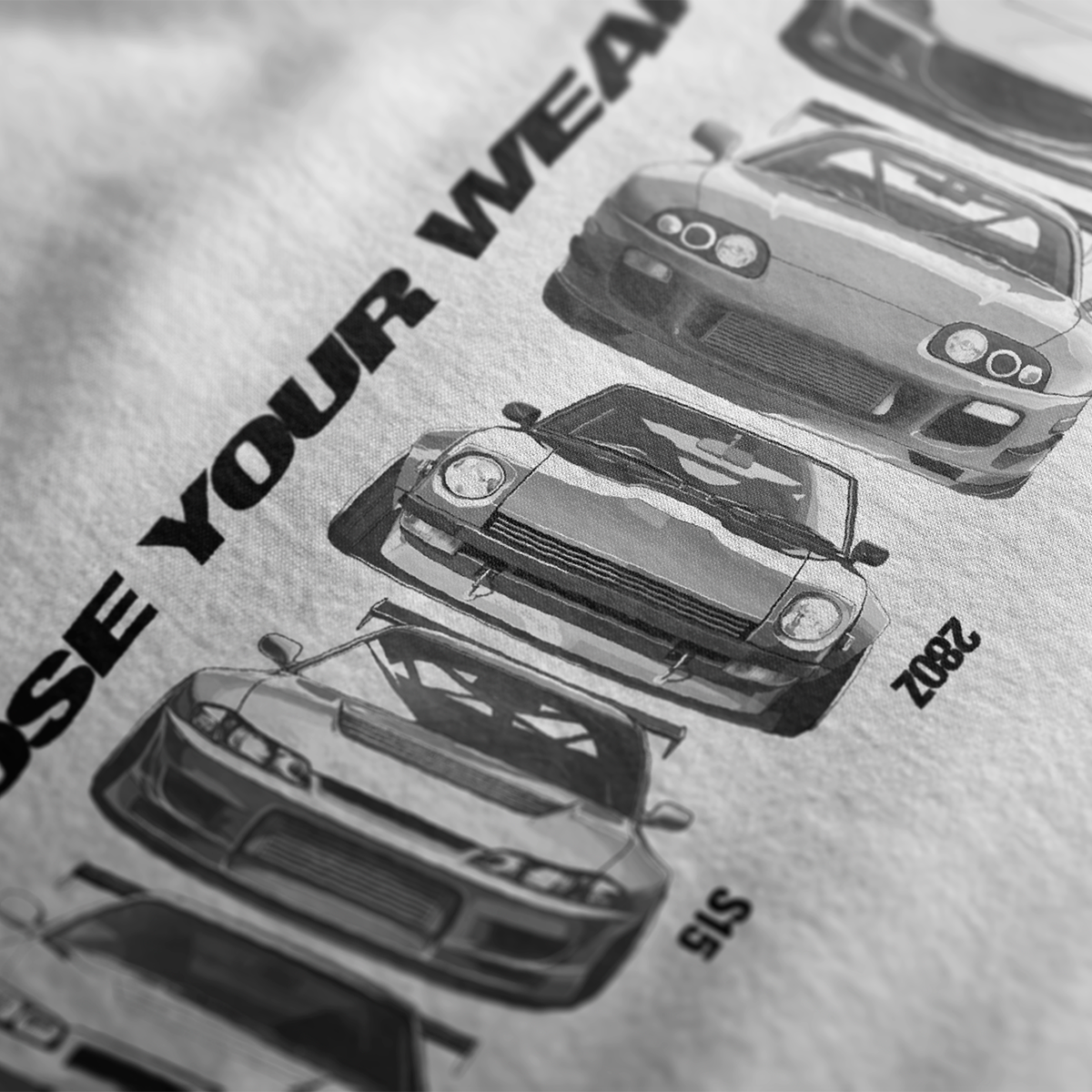 Choose Your Weapon JDM Armory Automotive Graphic T-Shirt | Mens & Womens (Unisex) - Velora