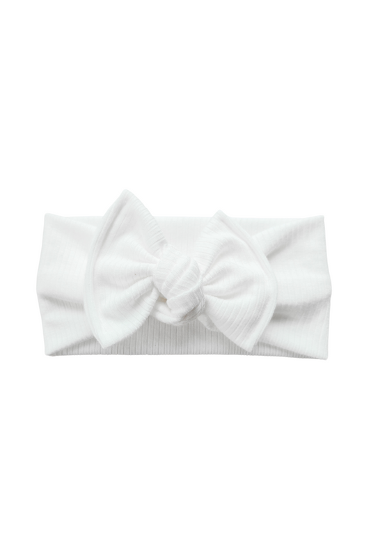 Modal Ribbed Headwrap | White - Velora