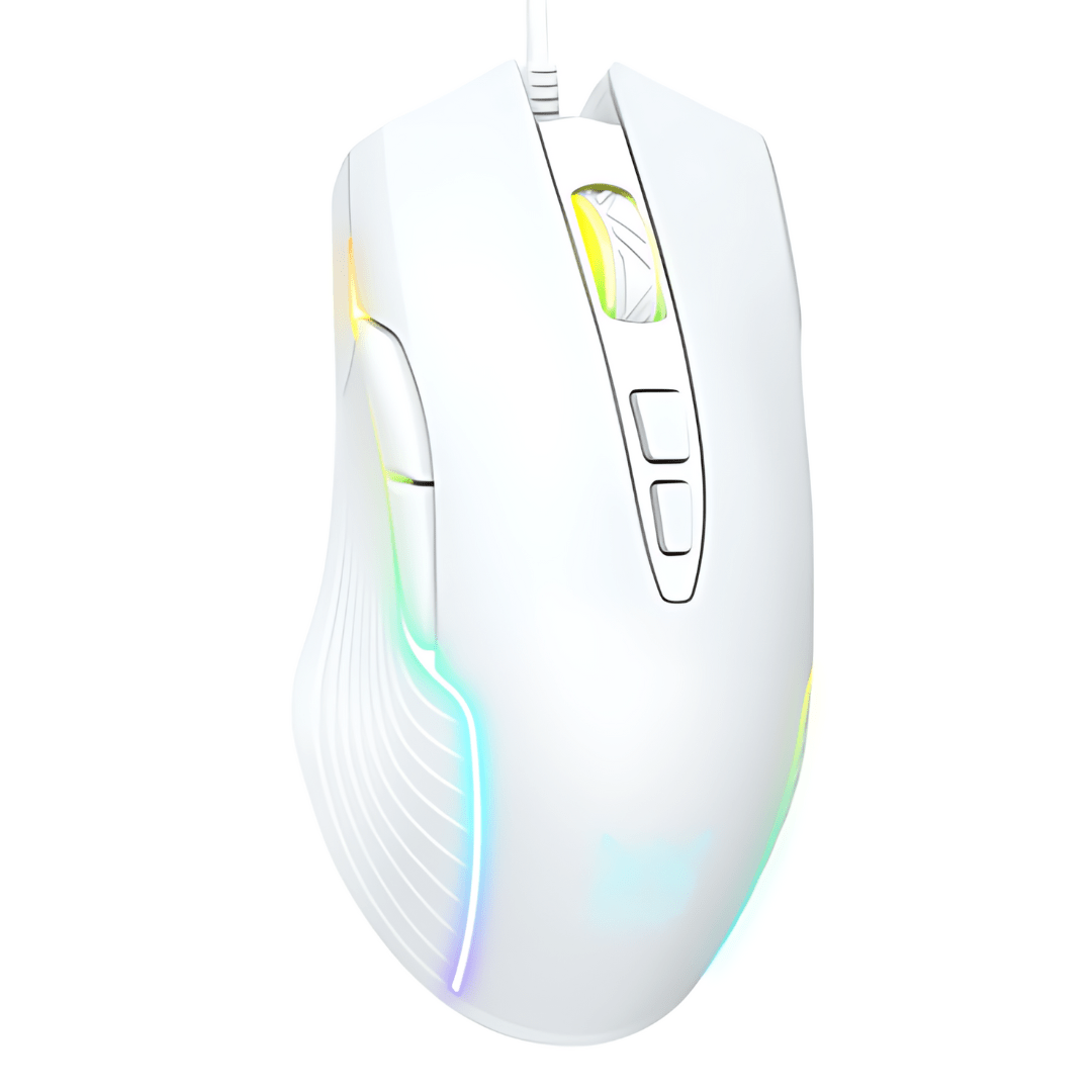 Adjustable 6400 DPI Wired LED Gaming Mouse with Breathing LED Colors White - Velora Luxury Fashion