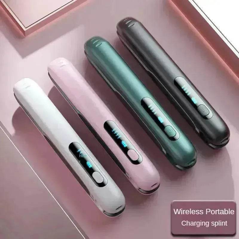 Wireless Hair Straightener Flat Iron Mini 2 IN 1 Roller USB 5000mAh Max 200 Degree Portable Cordless Curler 4 Levels Dry And Wet Uses - Velora