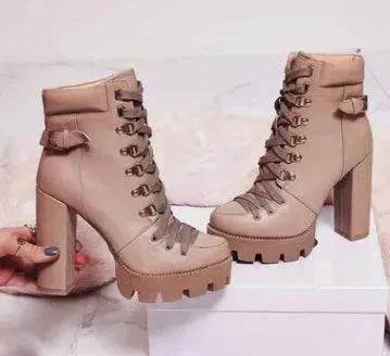 Women's High Heel Mid-heel Boots Thick Heel Women's Boots - Velora